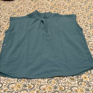 Figs Teal Sleeveless Blouse